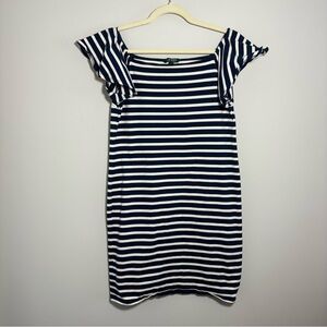 Lauren by Ralph Lauren On or Off-the-Shoulder Striped Dress – Size Small